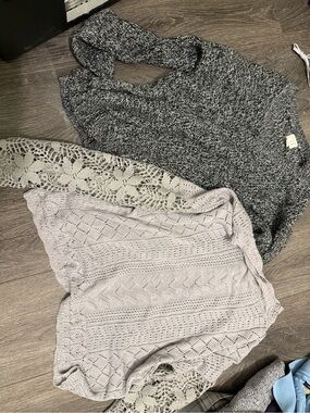 Women's Grey Knit Sweater and black sweater sizes small